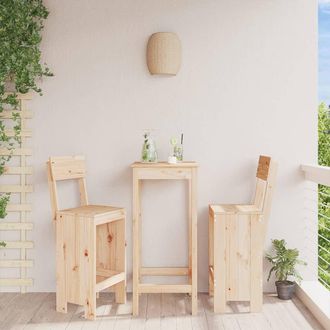 vidaXL Taburetes De Cocina 2 Uds Madera Maciza Pino 40x48,5x115,5 Cm Vidaxl