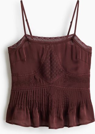 H&M Tr&auml;gertop aus Viskosesatin - Brown