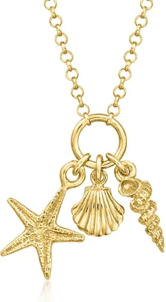 RS Pure by Ross-Simons Italian 18kt Gold Vermeil Sea Life Necklace