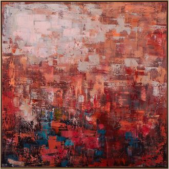 Schubiger M&ouml;bel Bild mit Rahmen Abstrakt in Rot 3