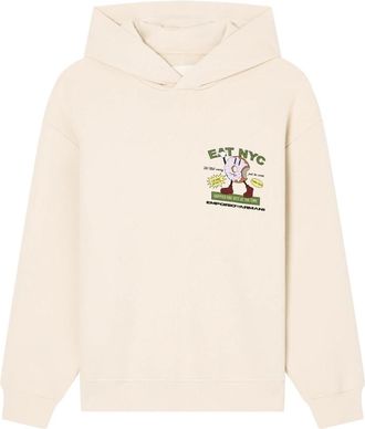 Emporio Armani Hoodie met grafische print - Heren - Hoodies - Beige - M - Katoen - Hoodies & sweatvesten