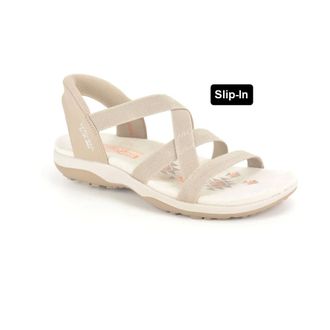 Skechers Lycra Sand.+banden Slip-in - Dames - Sport - Beige - Maat: 41 EU