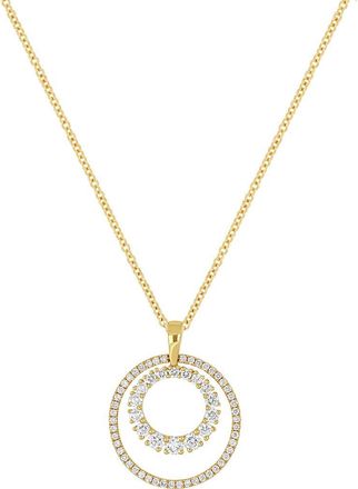 Bony Levy Solstice 18K Gold Double Diamond Circle Pendant Necklace in 18K Yellow Gold at Nordstrom