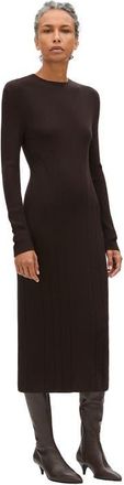 Another Tomorrow Rib Knitwear Dress in Chocolate at Nordstrom, Size X-Large It