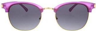 Hurley 52mm Retro Half Rim Sunglasses in Crystal Lilac at Nordstrom Rack