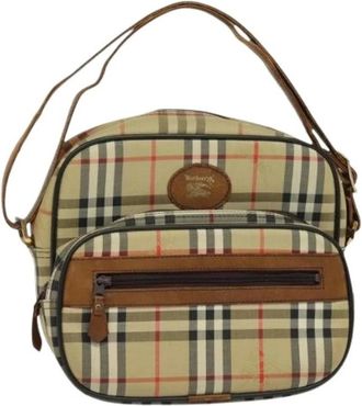 Burberry Pre-owned Shoulder Bags, female, Beige, Size: ONE SIZE Pre-owned Canvas Shoulder Bag