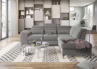 Sit&more Ecksofa »Cabrio L-Form, B: 274 cm, mit Sitztiefen-, Arm- & Kopfteilverstellung« 3 Nierenkissen, Federkern, optional Bettfunktion und Stauraum