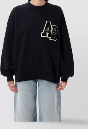 Anine Bing fleece crew neck ribbed top