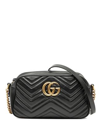 Gucci 2016-2025 Small GG Marmont Matelasse Leather crossbody bag - Nero