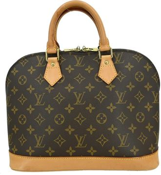 Louis Vuitton Alma Handbag Monogram Canvas Brown Canvas Handbag (Pre-Owned)