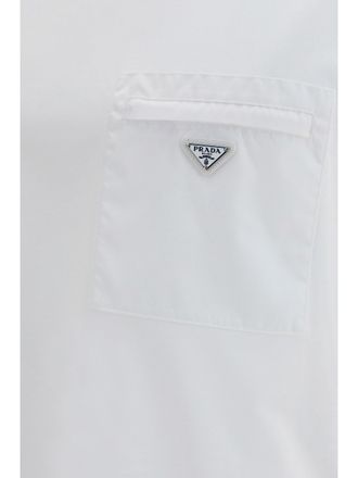 Prada Mens T-Shirt With Pocket White Cotton T-Shirts And Polos