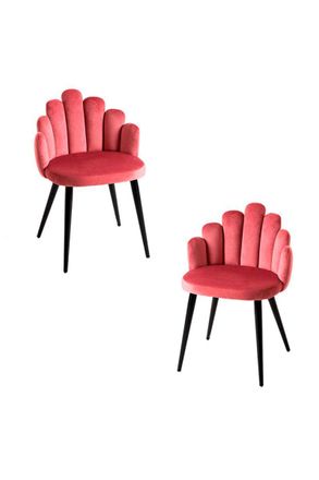 Regalos Miguel Regalos Miguel - Packs Sillas Comedor - Pack 2 Sillas Hand Terciopelo Patas Negras - Rosa