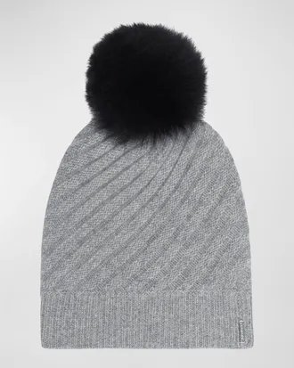 Gorski Select Cashmere Beanie with Lamb Shearling Pom