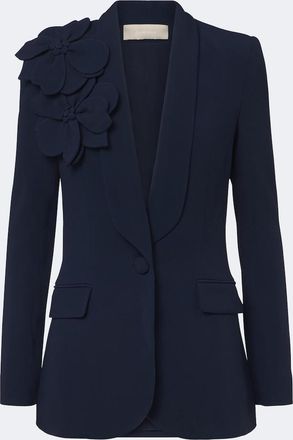 Elie Saab Floral-appliqu&eacute; cady blazer