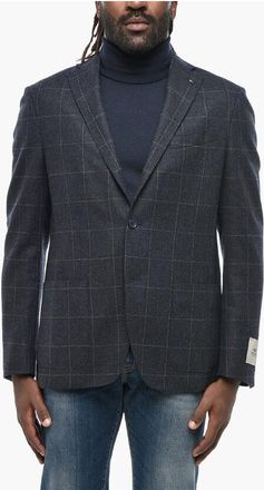 Corneliani CC COLLECTION Windowpane Check Wool Blend Blazer size 48