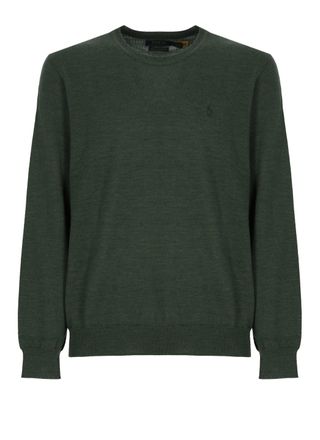 Polo Ralph Lauren Green Iconic Embroidered Emblem Wool Sweater