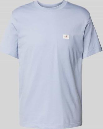 Calvin Klein Jeans T-Shirt mit Label-Stitching und Rundhalsausschnitt in Hellblau Melange, Größe L
