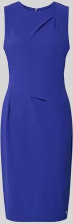 Calvin Klein Knielanges Etuikleid mit Rundhalsausschnitt in Blau, Gr&ouml;&szlig;e XS