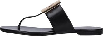 Tory Burch Georgia Sandaal - Dames - Slippers - Zwart - 36 EU - Leer - Schoenen