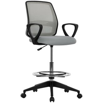 Vinsetto Draughtsman Chair Tall Office Chair with Adjustable Height | TJ Hughes