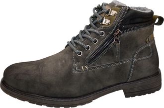 Generic Mens Winter Ankle Boots, Grey Faux Suede Leather, Warm Lined, Lace Up Casual Hiking Walking Shoes (Grey, One Size, UK Footwear Size System, Adult, Men