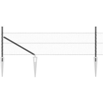 vidaXL Reja Con Postes Gris 0.8 X 100 M Acero Recubierto De Pvc Vidaxl
