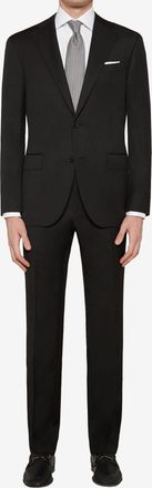 Corneliani Black lined wool suit