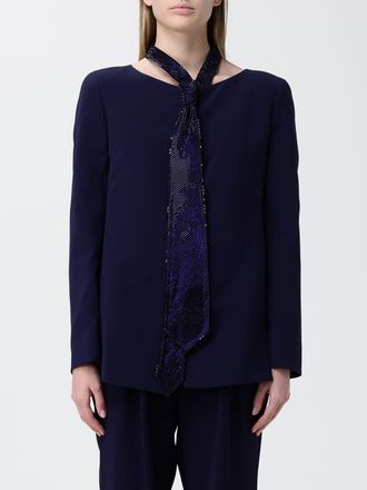 Giorgio Armani Top in cady di seta con cravatta in cristalli