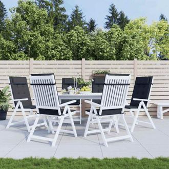 vidaXL Cojines De Silla Con Respaldo Alto 6 Uds Tela Oxford Negro Vidaxl