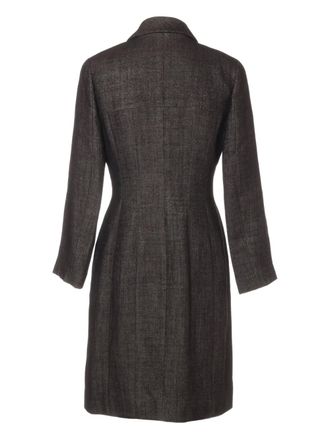 Chanel 1999 single-breasted coat - women - Wool/Polyester/Polyamide/Cotton/Silk - One Size - Brown