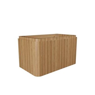 Saniclass Terra Badkamermeubelset - 100cm - 2 lades - afgeronde hoeken - 1 wastafel - 1 kraangat - sandwood (licht eiken)