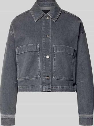 someday Someday Boxy Fit Jeansjacke mit aufgesetzten Taschen Modell Niandra in Hellgrau, Gr&ouml;&szlig;e 34