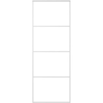 vidaXL Vidaxl - Puerta Corredera Esg Vidrio Y Aluminio Blanca 76x205 Cm