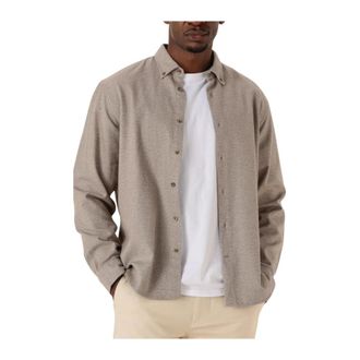 Selected Heren, Overhemden, Beige, Maat: M Katoen