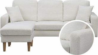 Habitat et Jardin Sofá esquinero de tela reversible Gabby - 3 plazas - Blanco