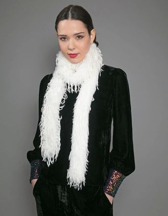 Nooki Design Womens Marmot Fur Scarf In Cream - Size: ONE