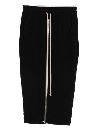Rick Owens drawstring zip midi skirt - Nero