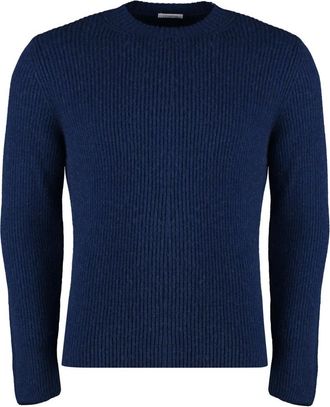 Malo Ribgebreide kameel trui - Heren - Ronde hals truien - Blauw - S - Truien & Vesten