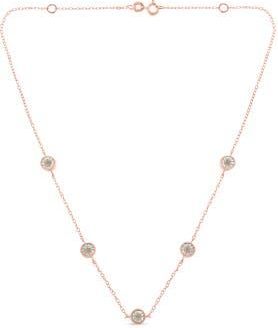 House of Brilliance Silver 1/2 Cttw Diamond Station Necklace in Rose Gold Over Silver at Nordstrom