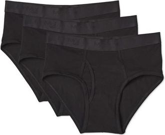 MeMoi Assorted 3-Pack Cool Stretch Cotton Briefs in Black at Nordstrom, Size Xx-Large