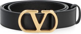 Valentino Garavani Vlogo Signature leren riem - Dames - Riemen - Zwart - 95 CM - Leer - Accessoires