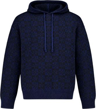 Kenzo Kenzogram Knitted Hoodie - Sweatshirts & Hoodies - Hombre - Azul - L
