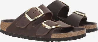 Birkenstock Unisex Sandals Arizona Big Buckle Dark Brown Leather And Cork