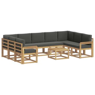 vidaXL Conjunto De Sof&aacute;s De Exterior 10 Pcs Blanco Y Antracita Vidaxl