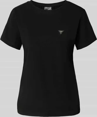 Guess Regular Fit T-Shirt mit Logo-Applikation Modell Colette in Black, Gr&ouml;&szlig;e XS