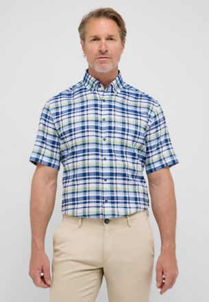 Eterna Kurzarmhemd ETERNA MODERN FIT, Herren, Gr. L, US-Gr&ouml;ssen, gr&uuml;n, 48% Baumwolle, 52% Lyocell, tailliert, Hemden Kurzarmhemd, EASY IRON (b&uuml;gelleicht)