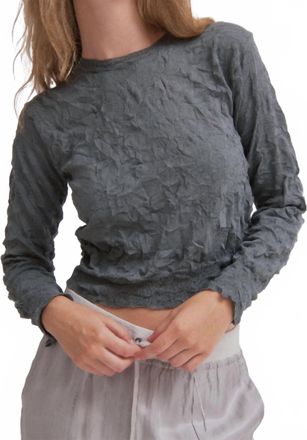 Sayaka Davis Crinkled Pullover Sweater In Steel