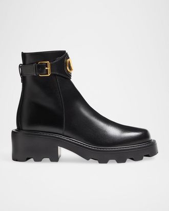 Valentino Garavani 55mm VLogo Signature Chunky Leather Ankle Boots