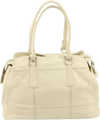 Ferragamo Pre-owned Handtas - Dames - Vintage Handtas - Beige - ONE Size - Leer - Vintage