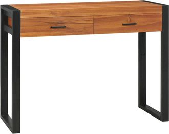 vidaXL Escritorio Con 2 Cajones Madera De Teca 100x40x75 Cm Vidaxl